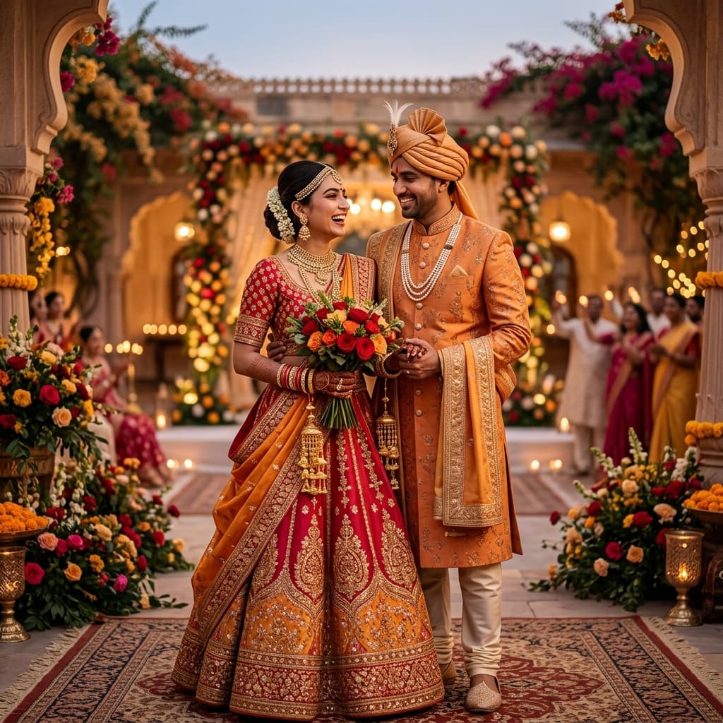 Premium Hindu Matrimony Couple Background